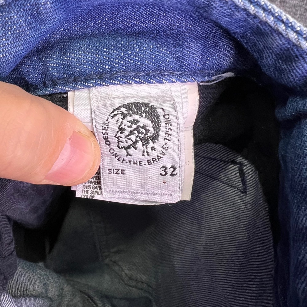 Diesel Jeans Mens 34x27 Blue Grunge Baggy Straight Y2K Button Fly‎ Hemmed Retro - Picture 4 of 16